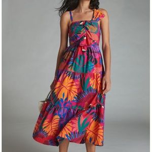 Anthropologie farm rio macaw midi dress